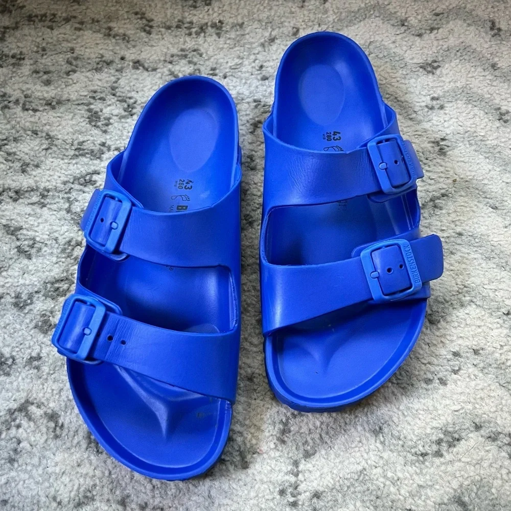 Birkenstock Arizona Essentials EVA Blue Slides Pool Shoes Double Buckle Sandals - Picture 7 of 14